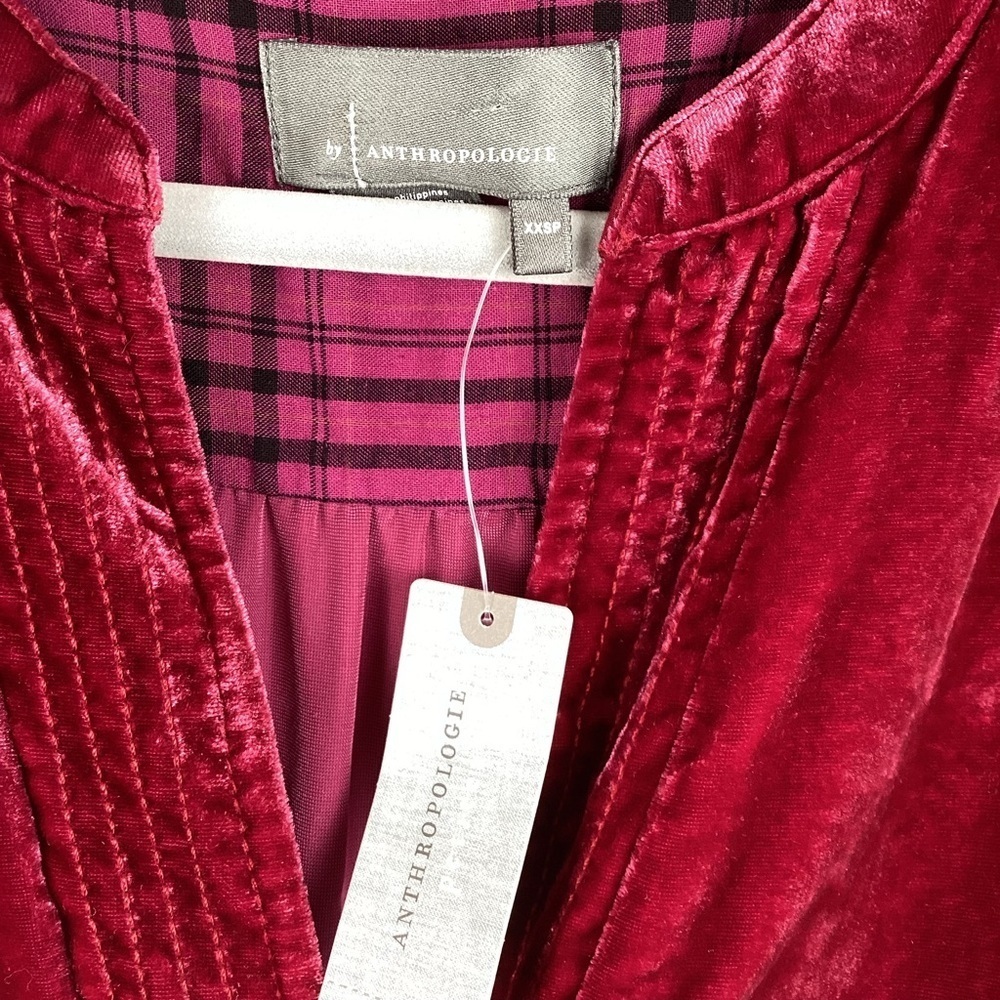 Anthropologie NWT Melody Velvet Tunic Dress Size  XXSP RED - Picture 4 of 10
